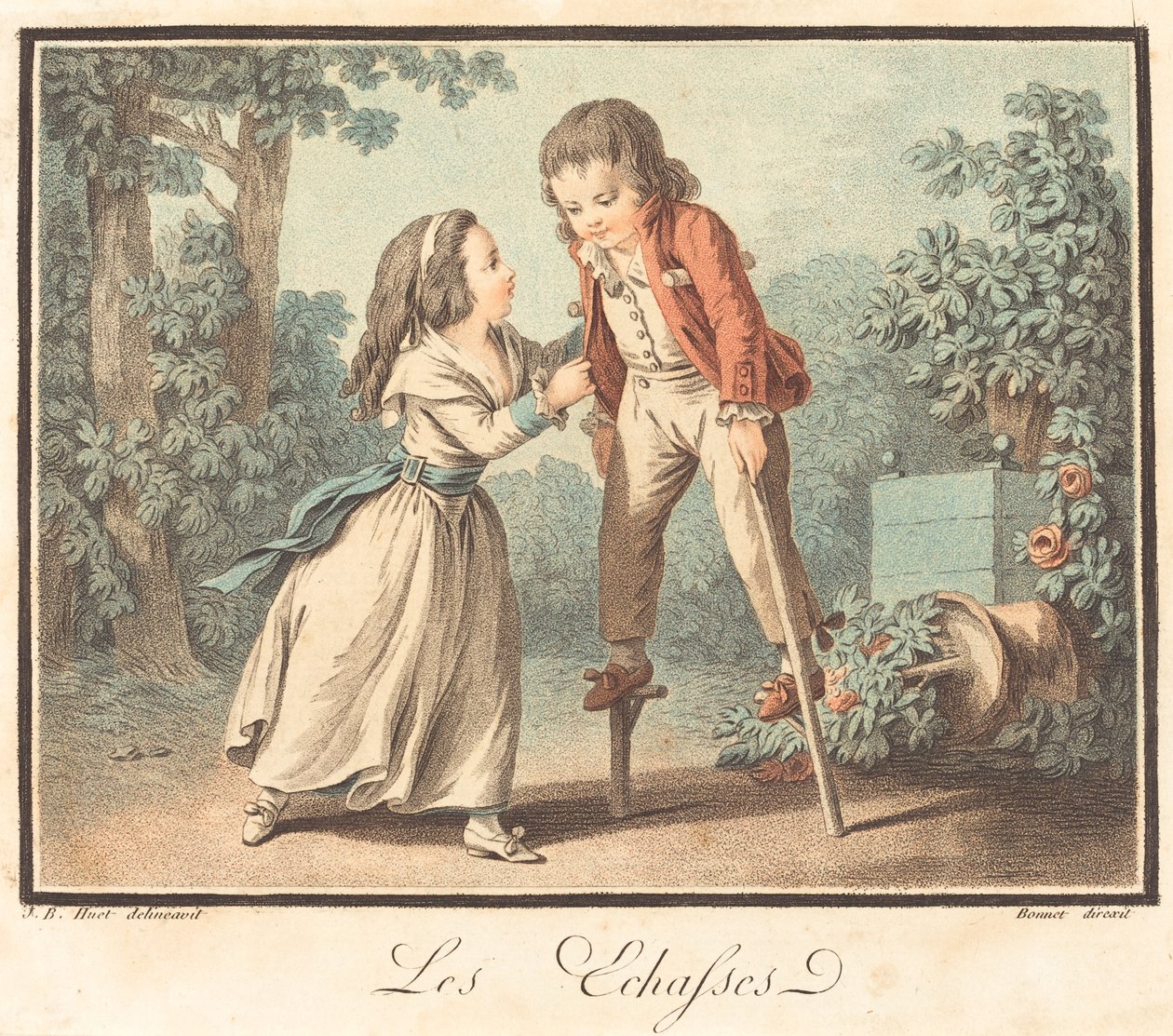 Les Échasses, vers 1790 - Louis Marin Bonnet