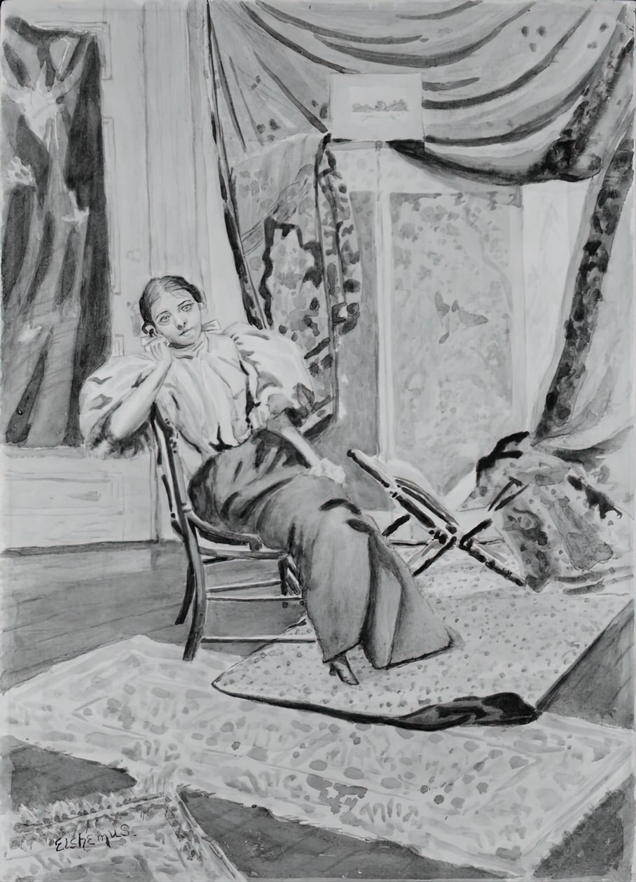 Fille sur une chaise, vers 1891 - Louis Michel Eilshemius