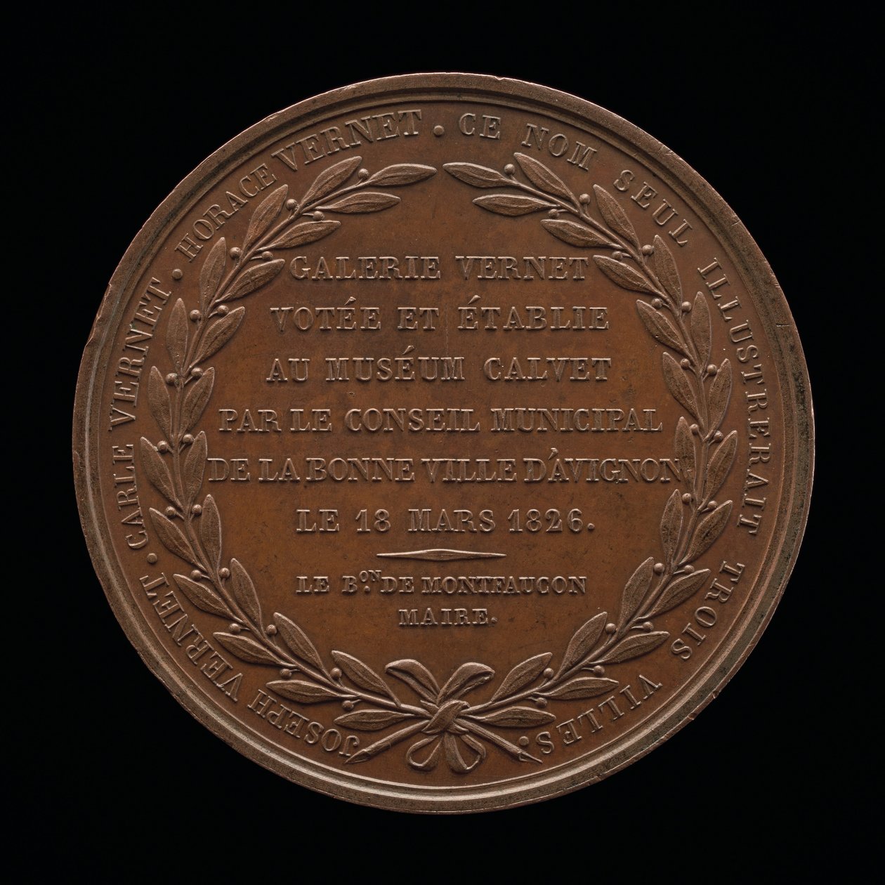 Inscription [revers], 1826 - Louis Michel Petit