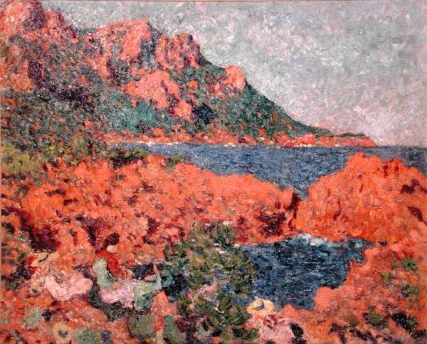 Falaises rouges et gens - Louis Valtat