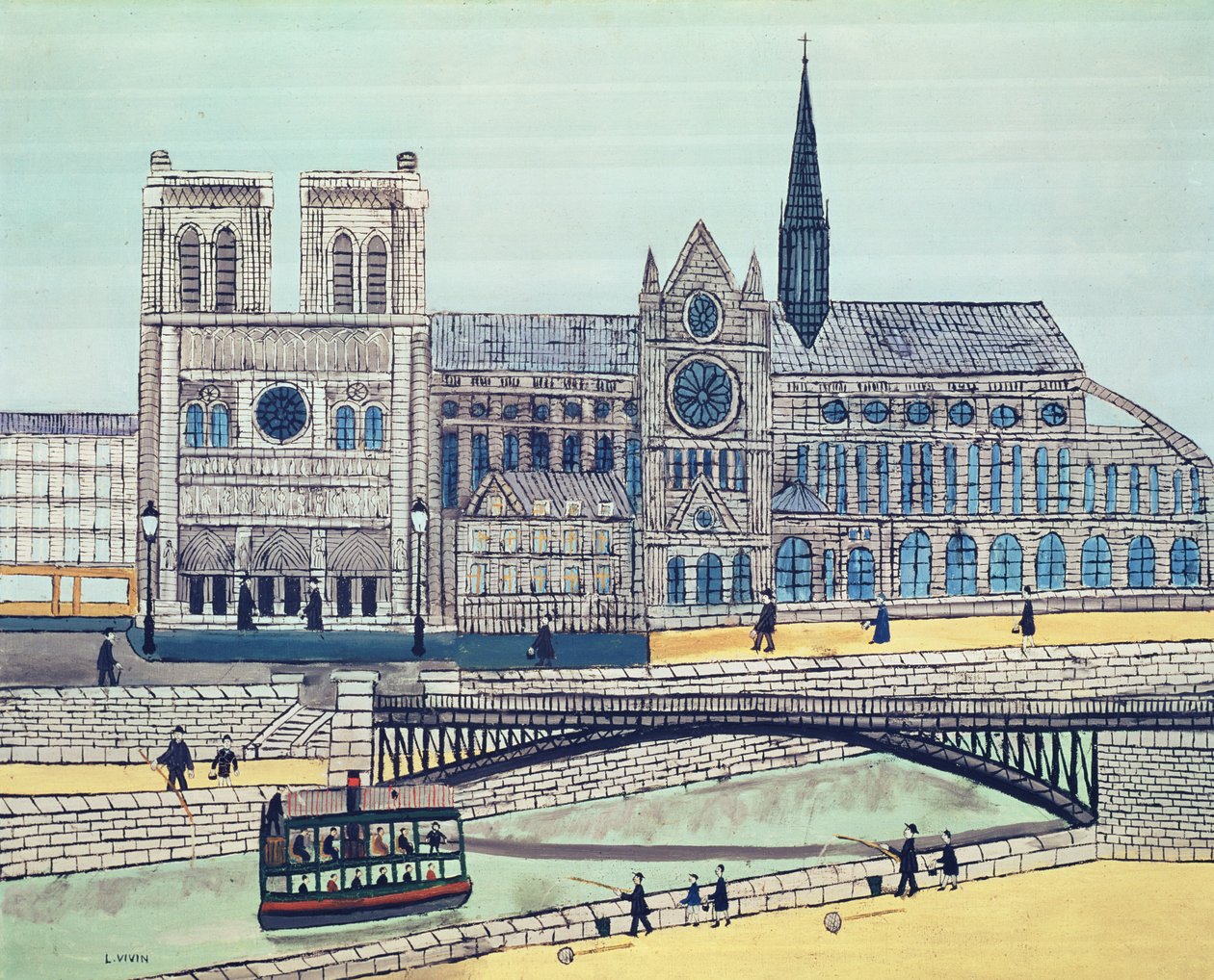 Notre-Dame (côté sud), vers 1933 - Louis Vivin