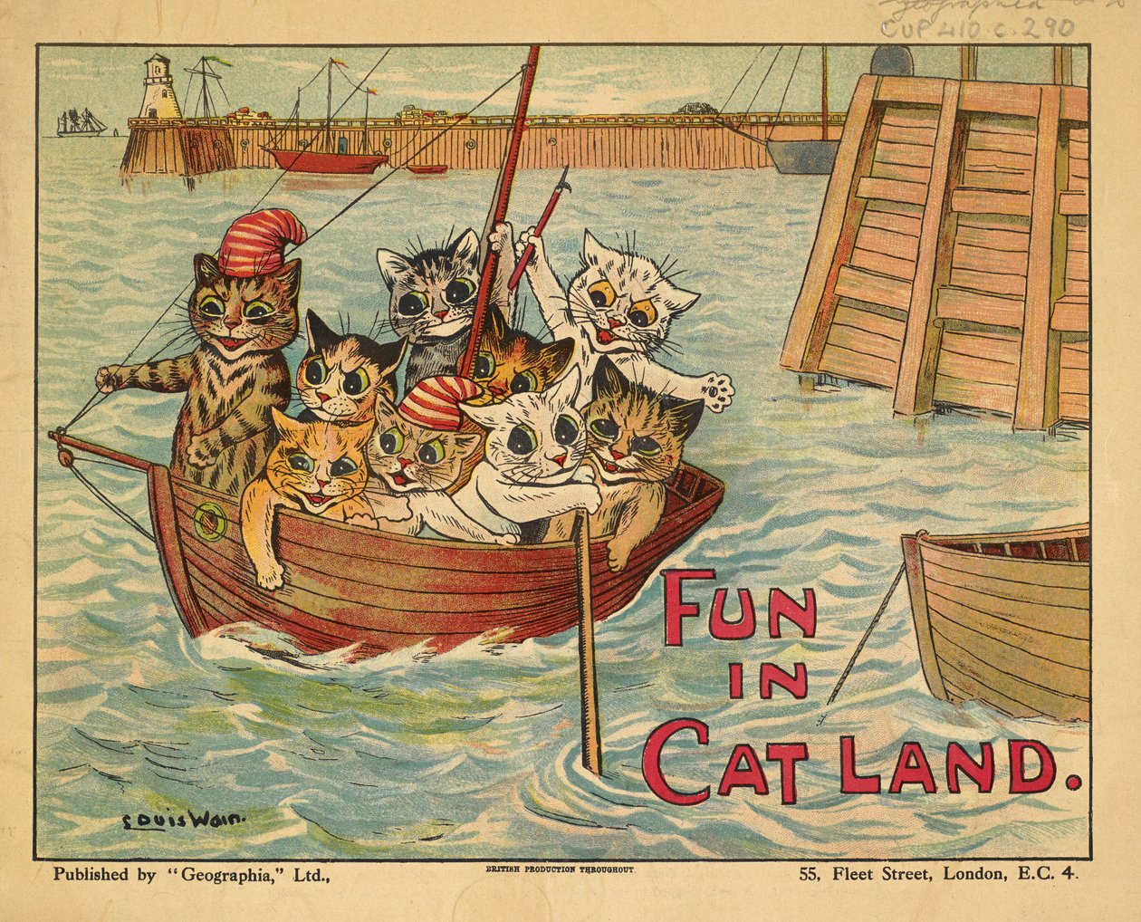 Chats dans un bateau - Louis Wain