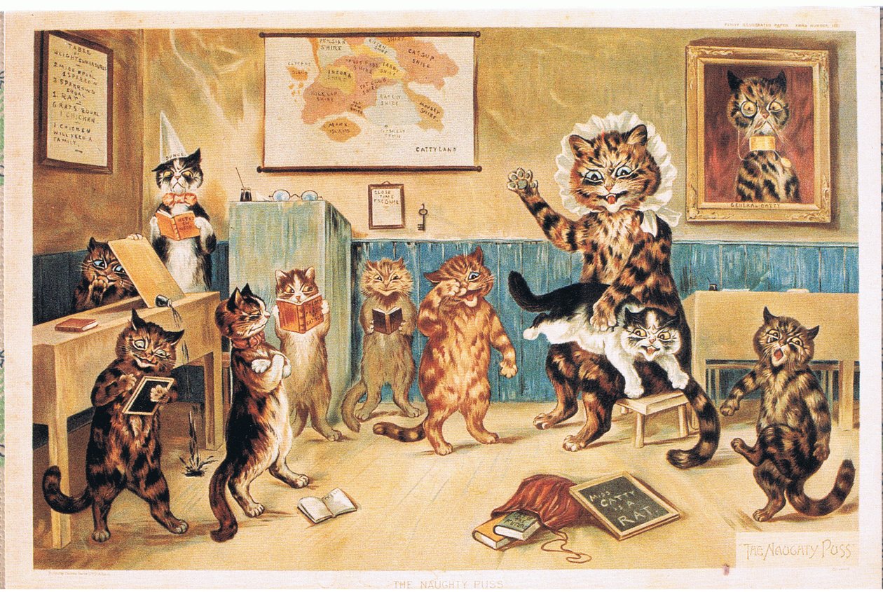 Le Vilain Chaton, Carte Postale, Années 1960 - Louis Wain