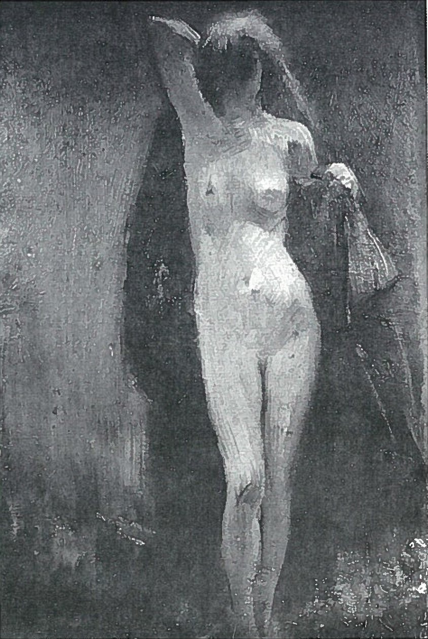Nu avec manteau rouge - Lovis Corinth