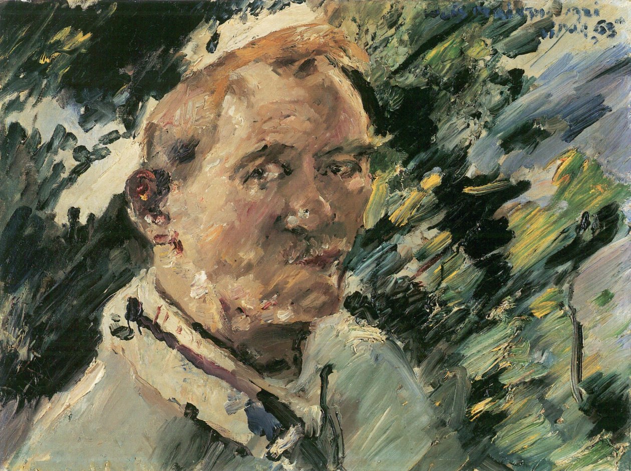 Petit autoportrait devant le Walchensee - Lovis Corinth