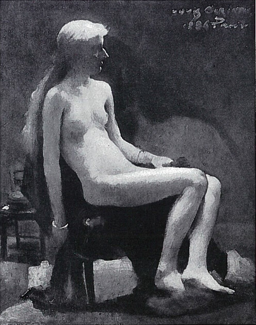 Nu féminin assis - Lovis Corinth