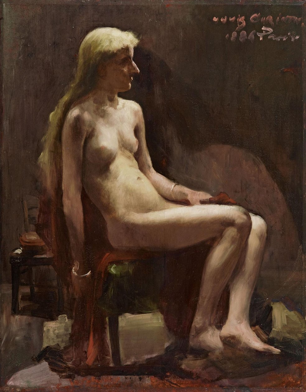 Nu féminin assis - Lovis Corinth