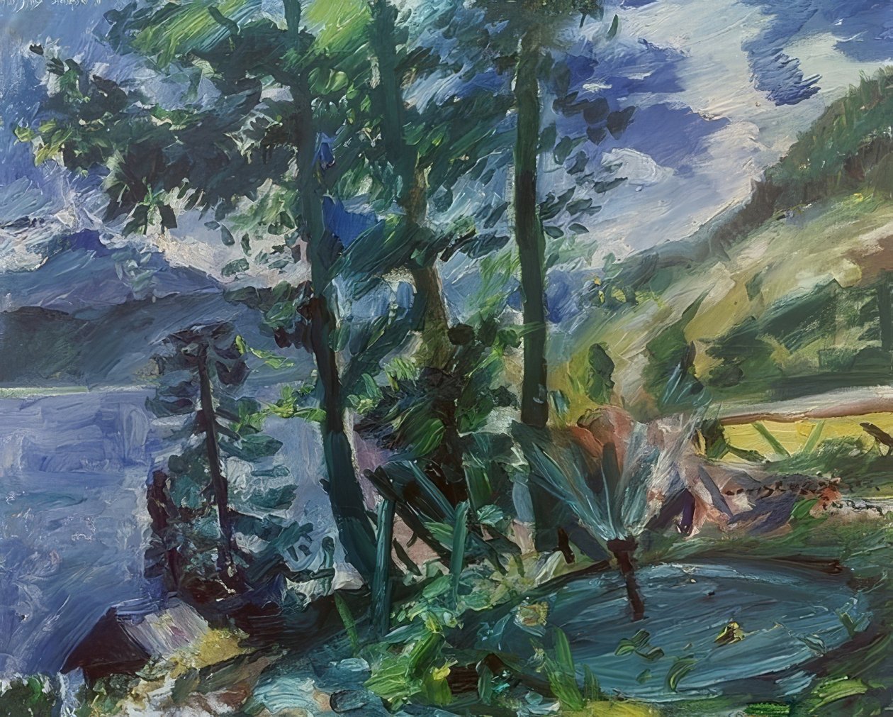 Walchensee avec fontaine. 1923 - Lovis Corinth