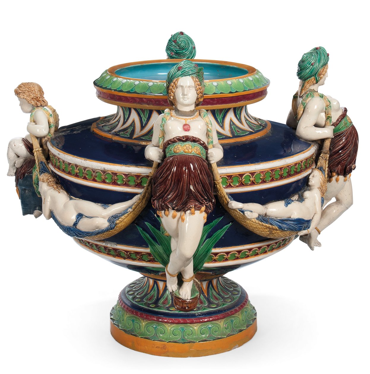 Grande jardinière en majolique Minton, vers 1870 - Ltd Mintons