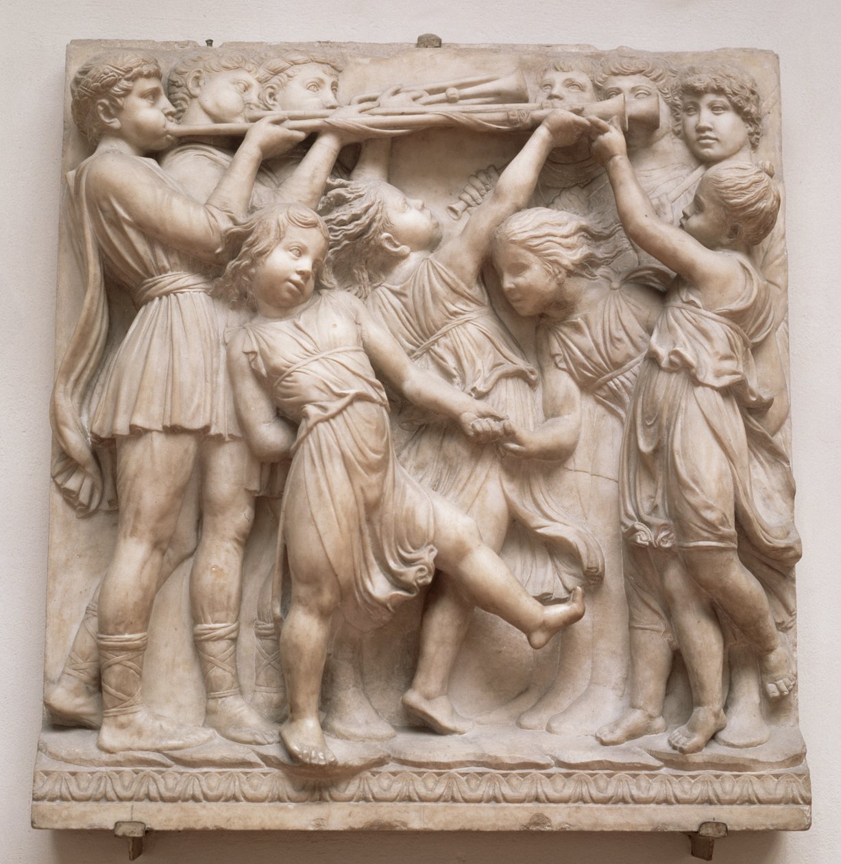 Anges trompettistes, relief de la Cantoria, vers 1432-38 - Luca Della Robbia