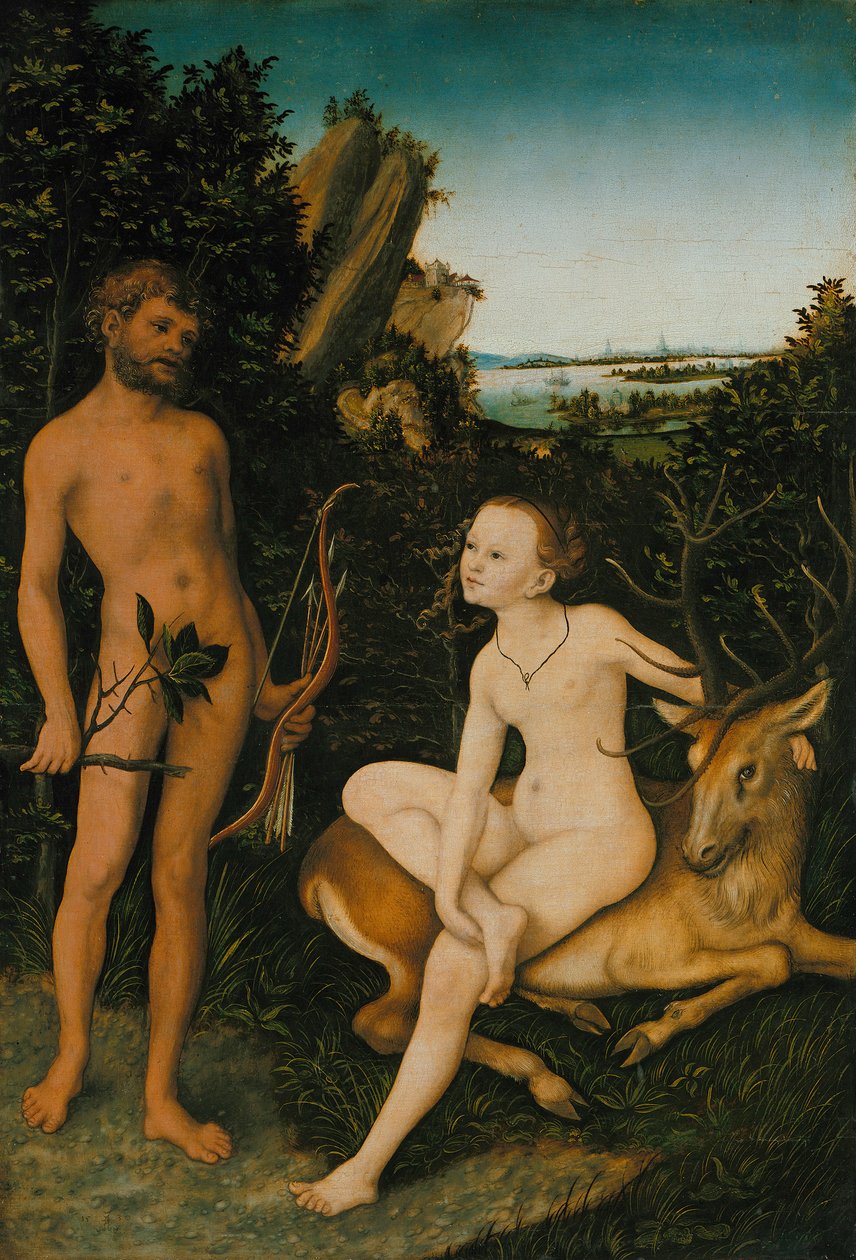 Apollon et Diane dans un paysage boisé - Lucas Cranach the Elder