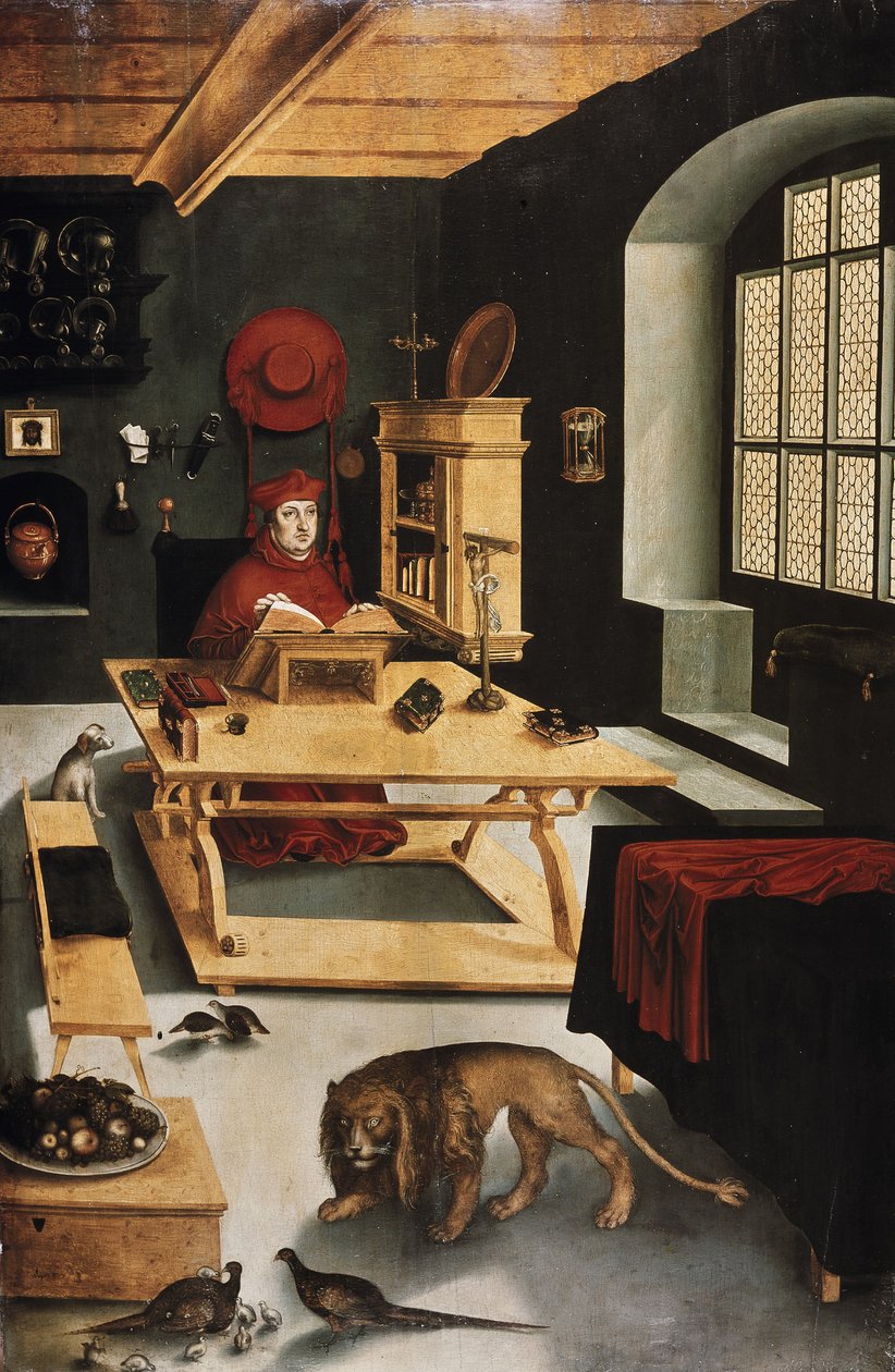 Cardinal Albrecht de Brandebourg en Jérôme dans son étude - Lucas Cranach the Elder