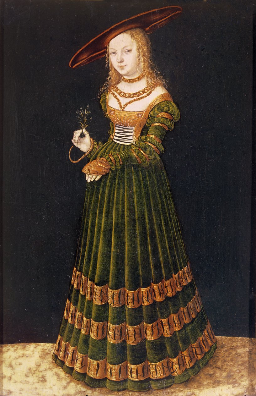 Jeune fille tenant des fleurs, 1526 - Lucas Cranach the Elder