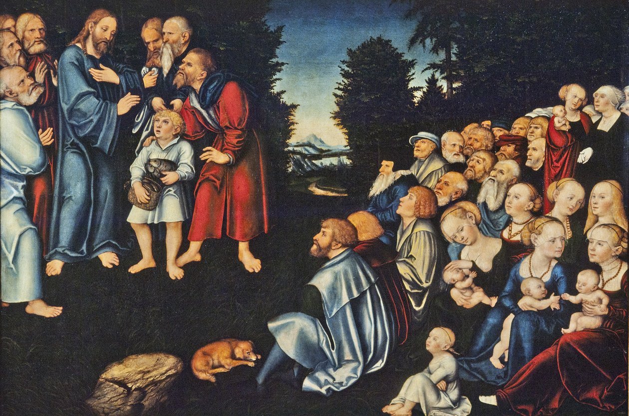 Le miracle des cinq pains et des deux poissons - Lucas Cranach the Elder