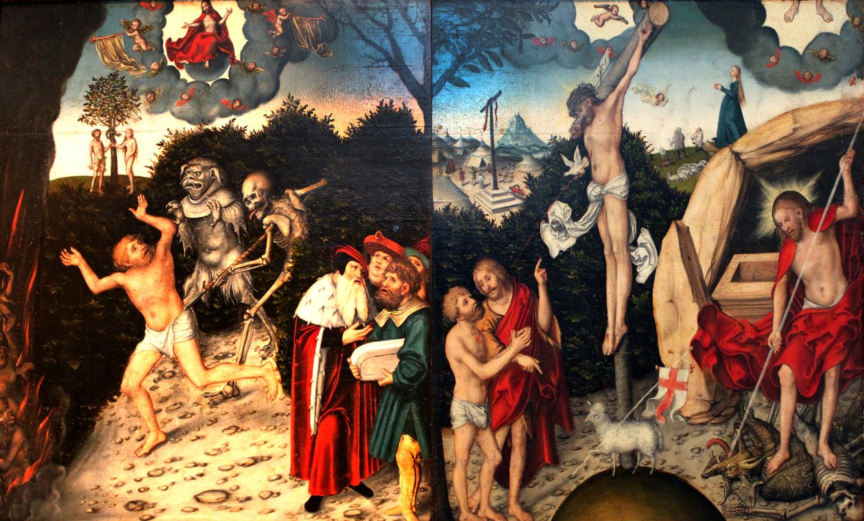 Allégorie de la Loi et de la Grâce - Lucas Cranach the Elder