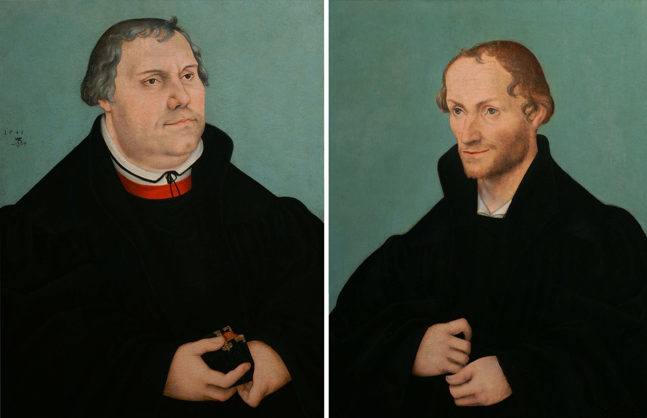 Portrait de Martin Luther & Portrait de Philippe Melanchthon - Lucas Cranach the Younger  