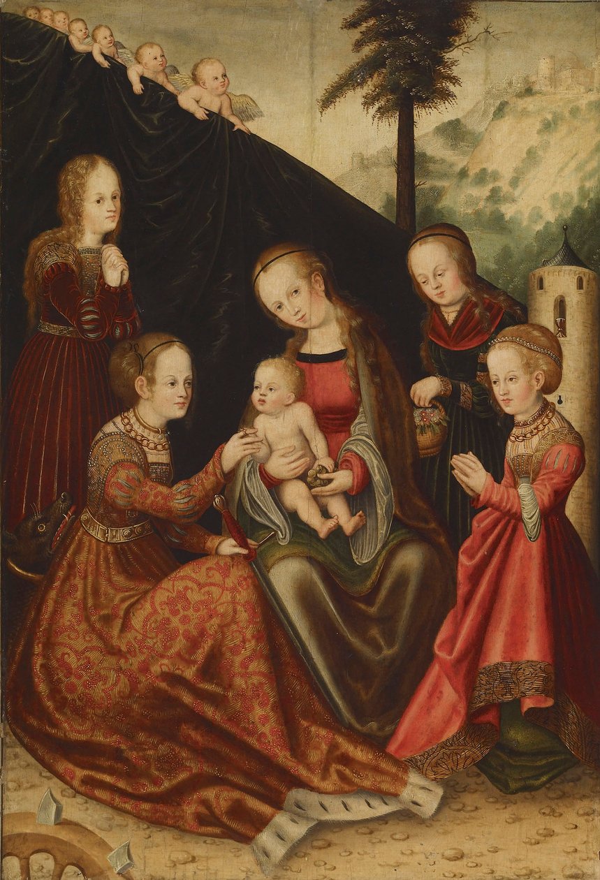 Mariage mystique de Sainte Catherine, 16e siècle - Lucas Cranach the Elder
