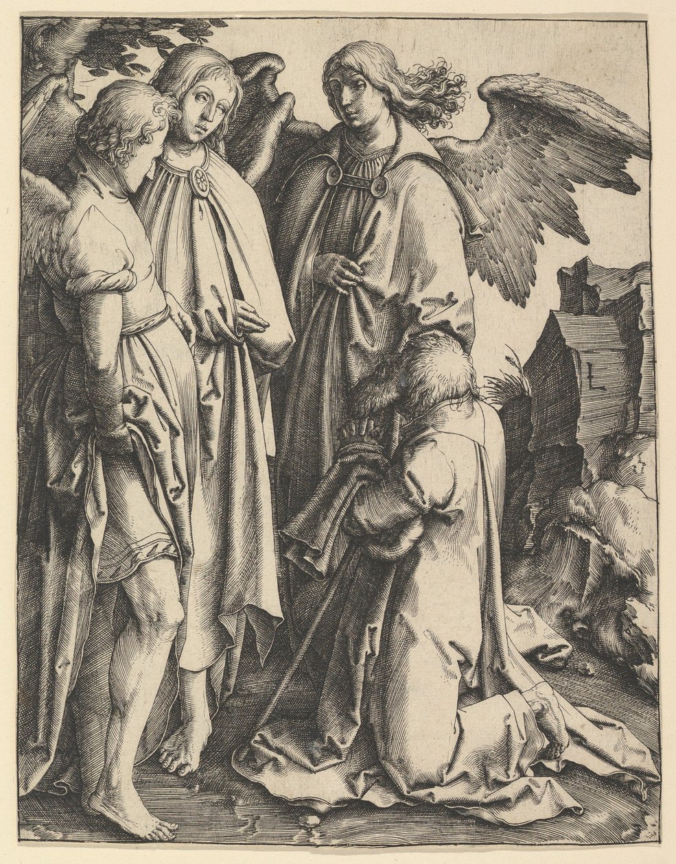 Abraham et les trois anges, vers 1513 - Lucas van Leyden