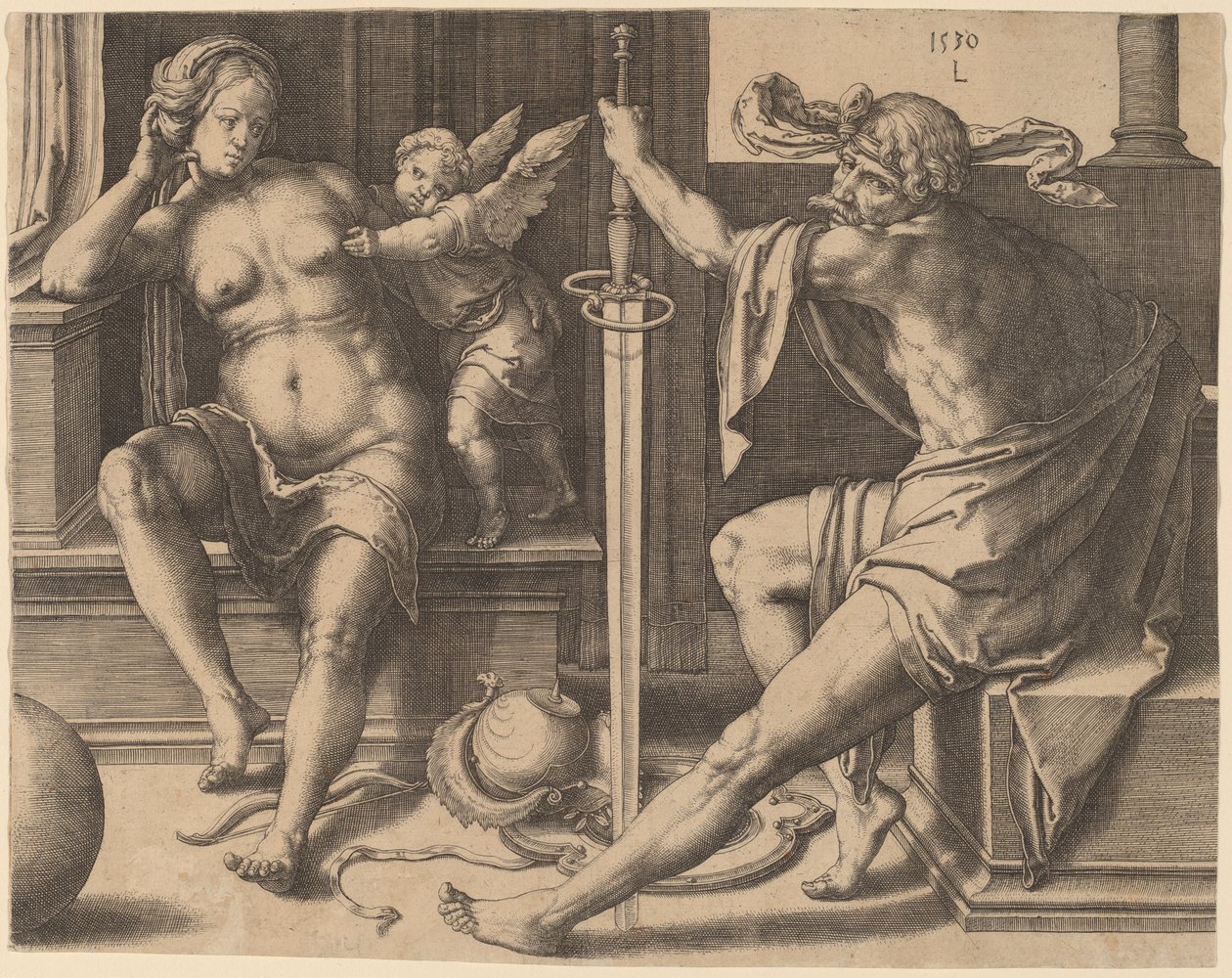 Mars, Vénus et Cupidon - Lucas van Leyden