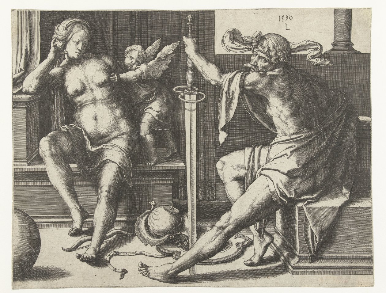 Mars, Vénus et Cupidon - Lucas van Leyden