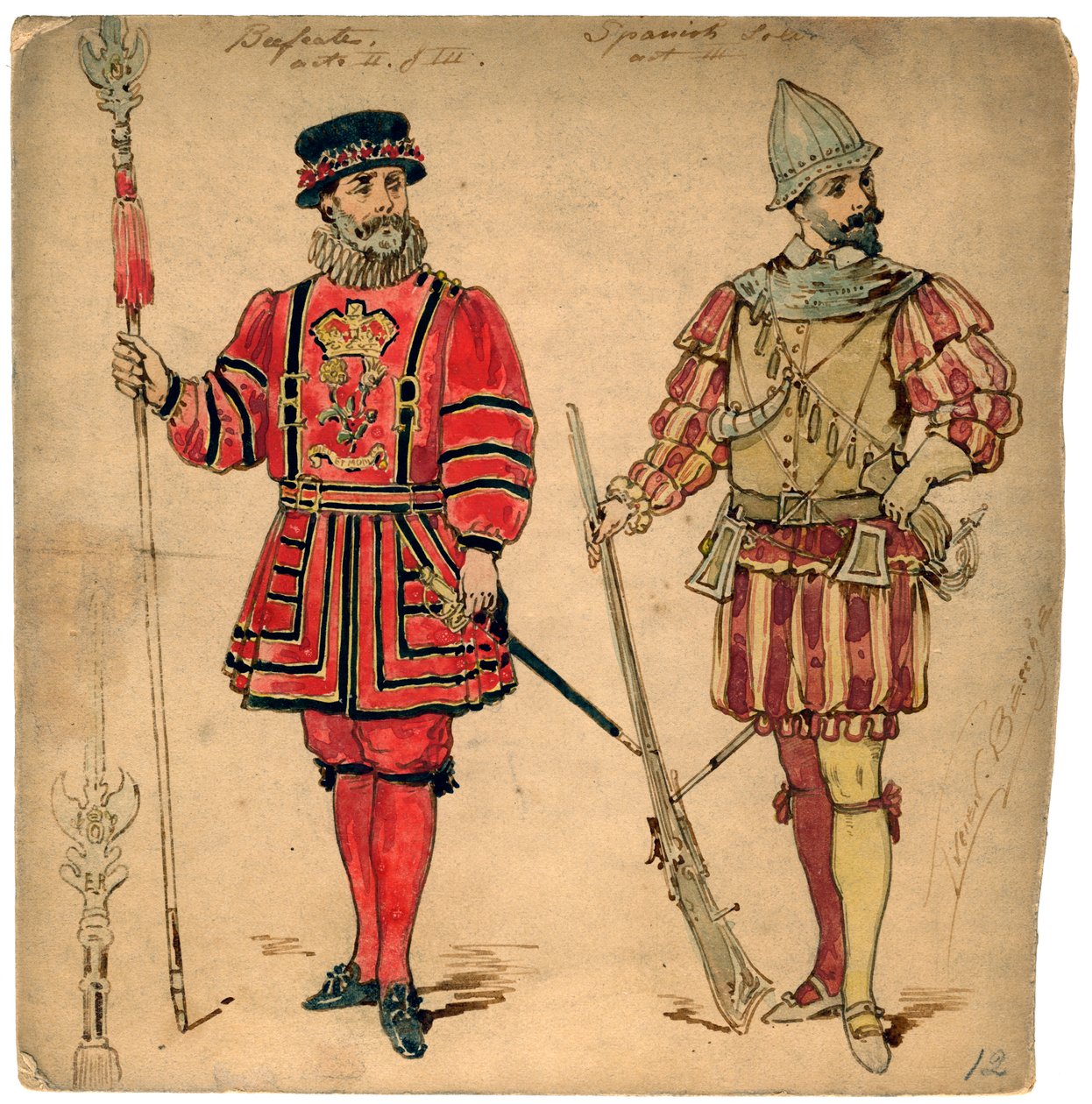 Beefeater et soldat espagnol, 19e siècle - Lucien Besche