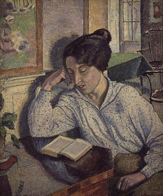 Portrait de Gladys Chivers lisant - Lucien Pissarro
