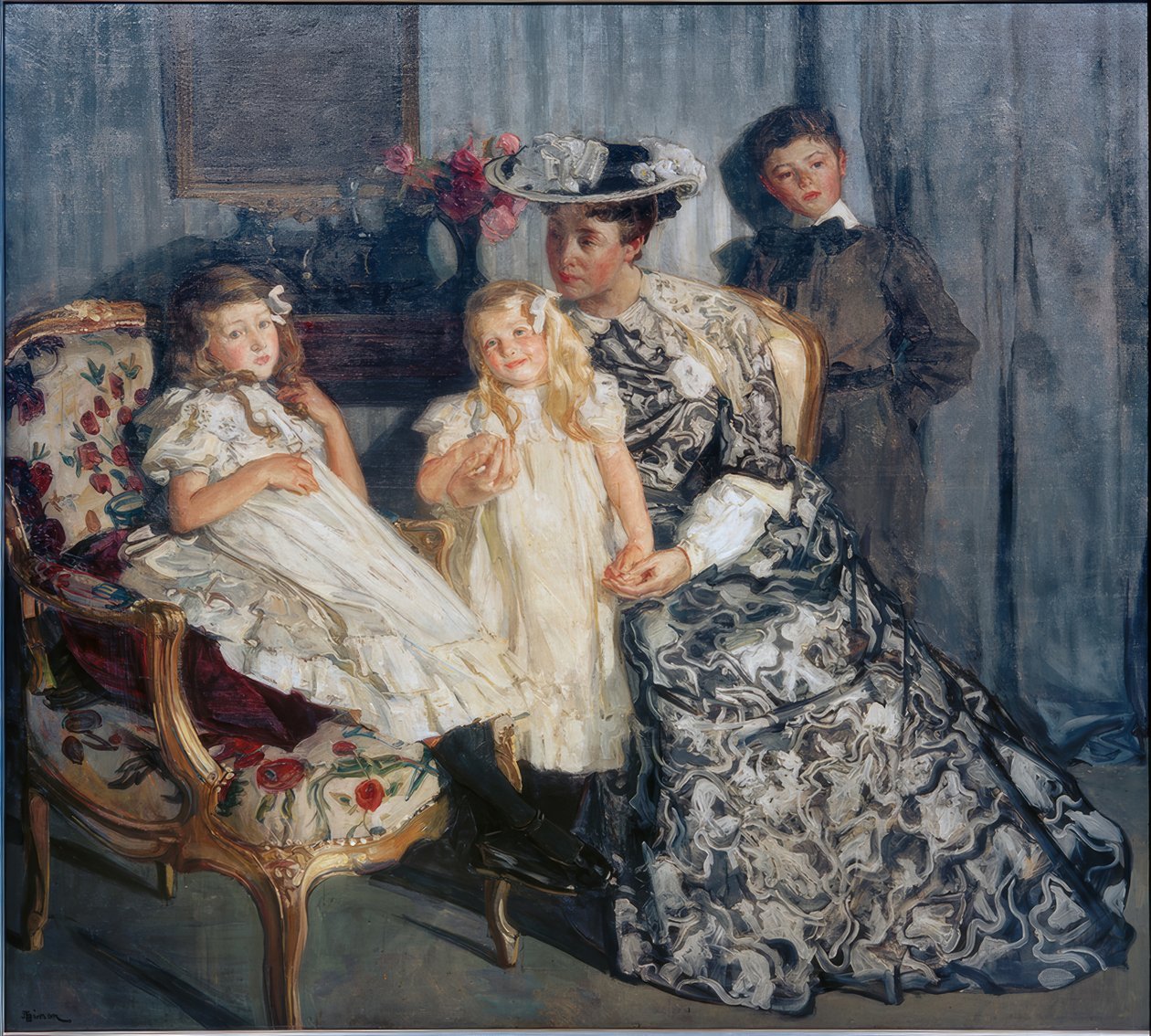 Madame Simon avec ses enfants - Lucien Simon