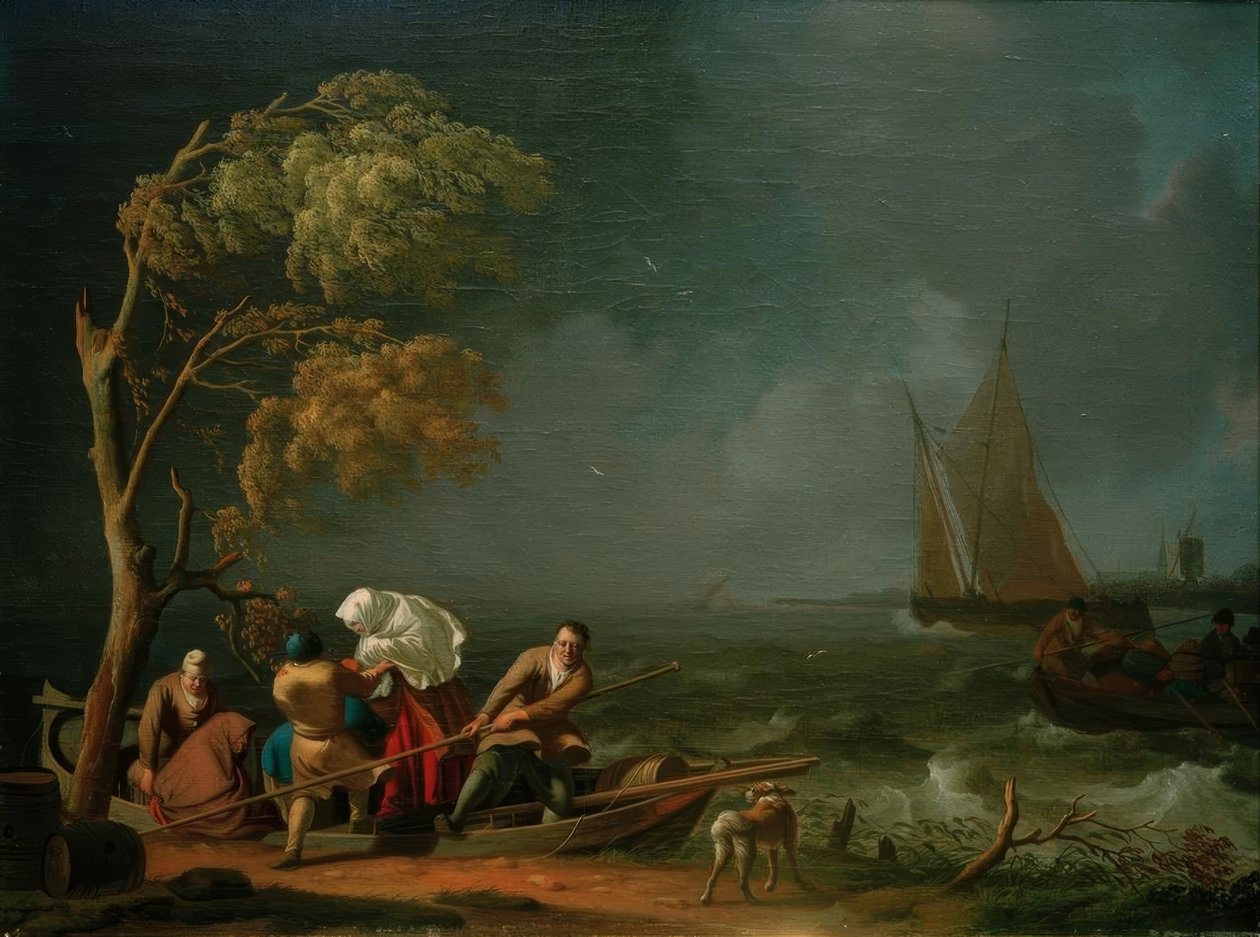 Le Bac par tempête - Ludolf Backhuysen