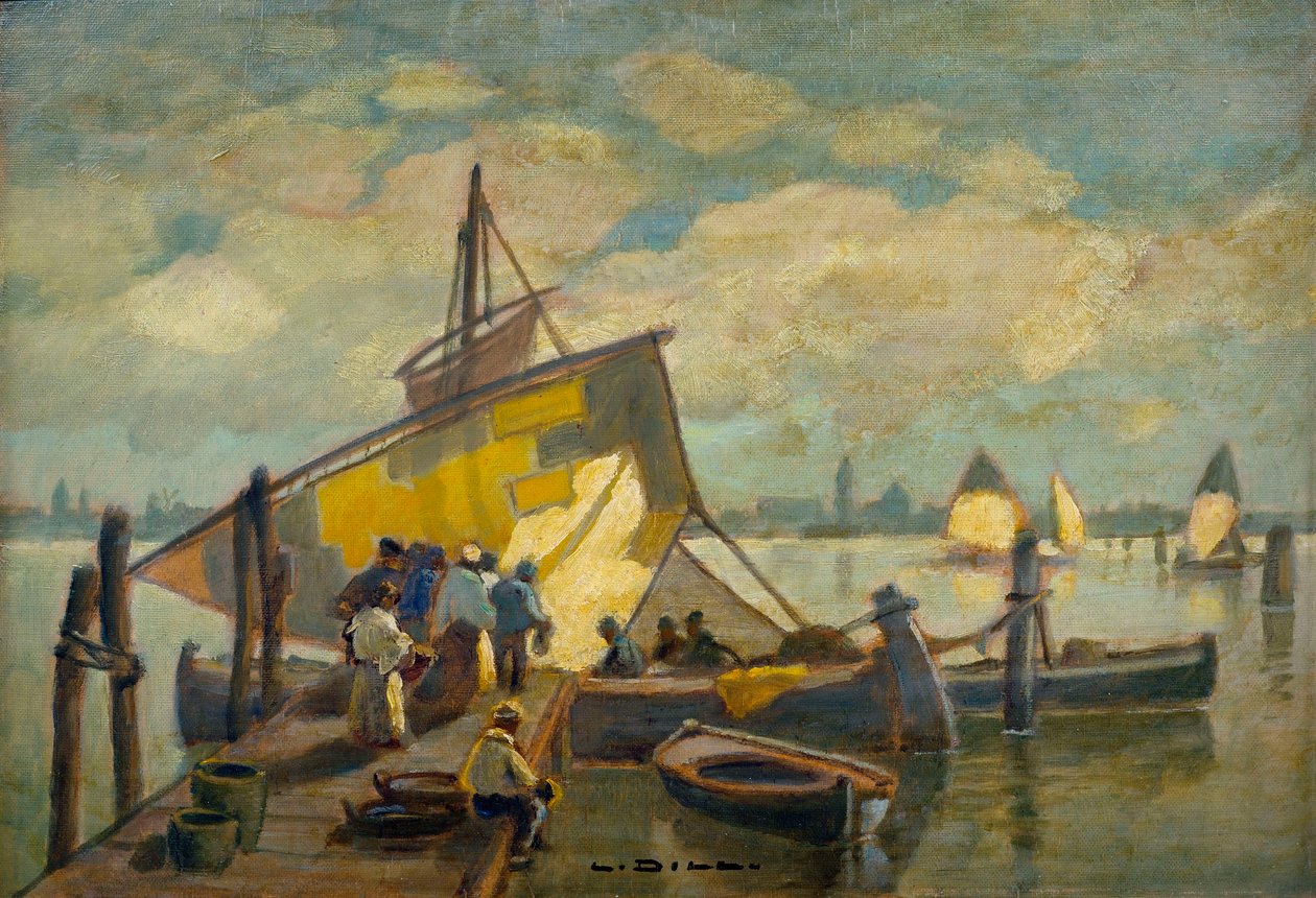 Arrivée du bateau de pêche - Ludwig Dill