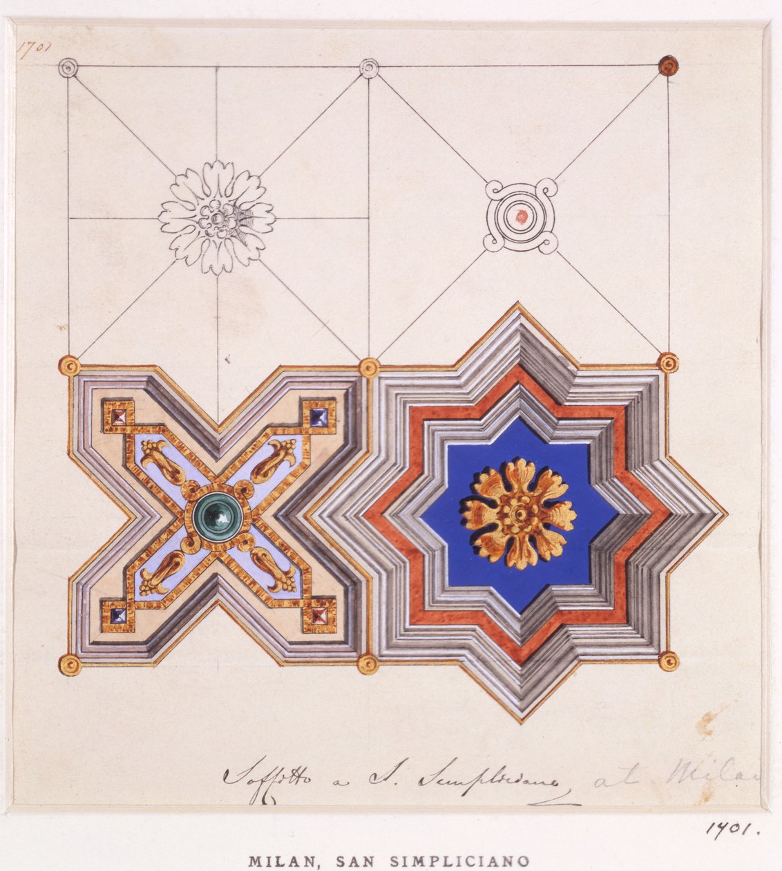Décorations de plafond de San Simpliciano, Milan - Ludwig Gruner