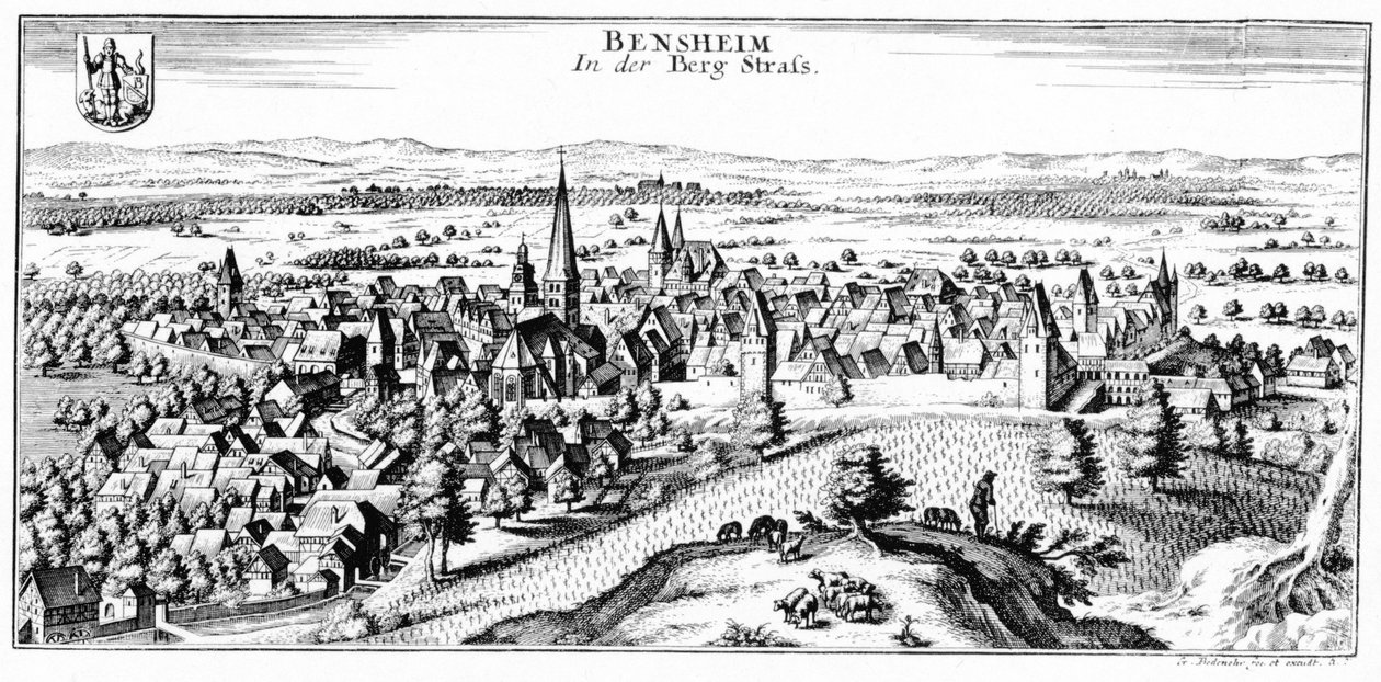 Vue de Bensheim - Ludwig Lange