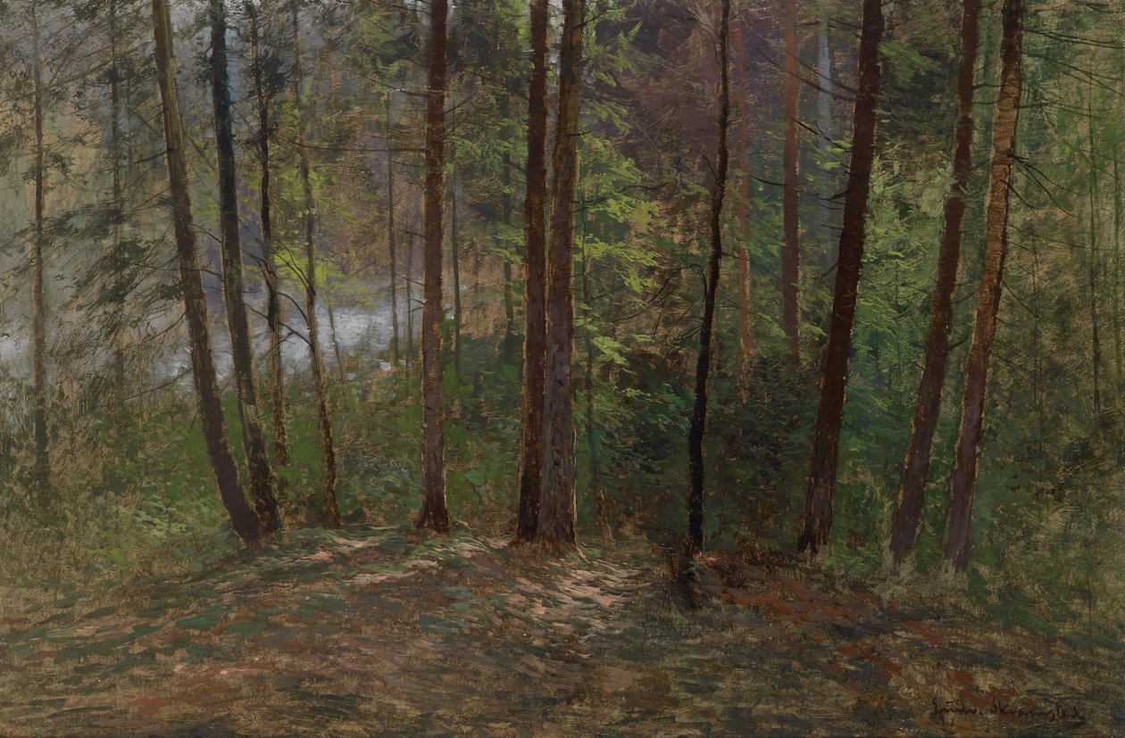 Intérieur de forêt - Ludwig Skramstadt