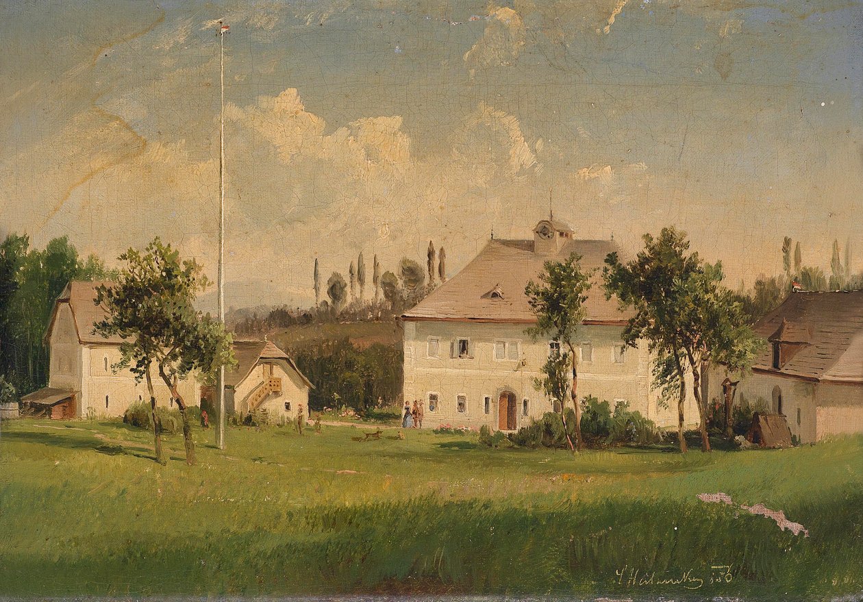 A la campagne, vue sur un domaine - Ludwig Halauska