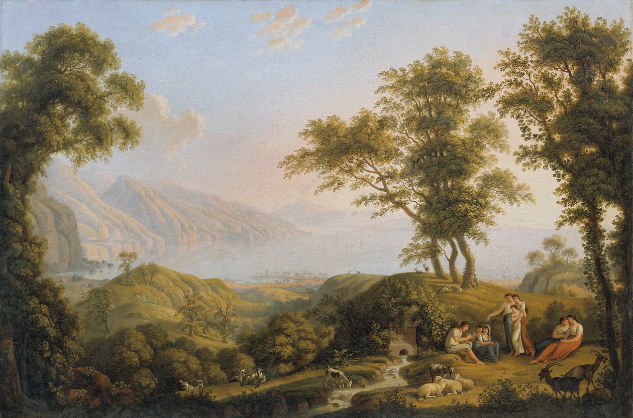 Paysage méridional avec Vésuve - Ludwig Philipp Strack