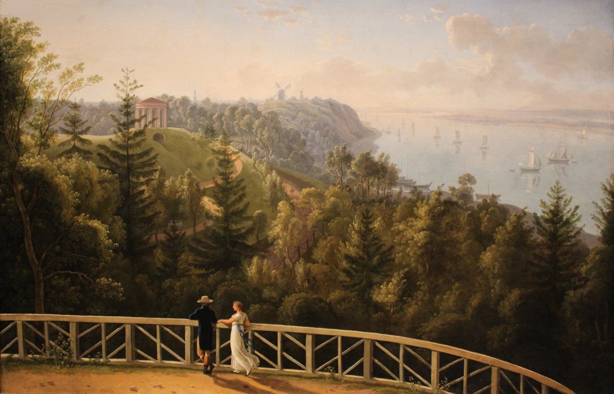 Vue du parc Baurs vers Hambourg - Ludwig Philipp Strack