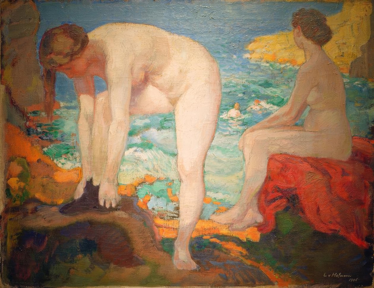 L. v. Hofmann, Baigneuses à la mer - Ludwig von Hofmann