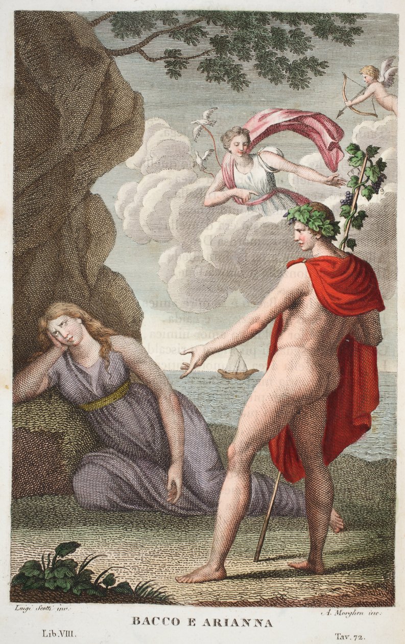 Bacchus et Ariane, Livre VIII, illustration des Métamorphoses d