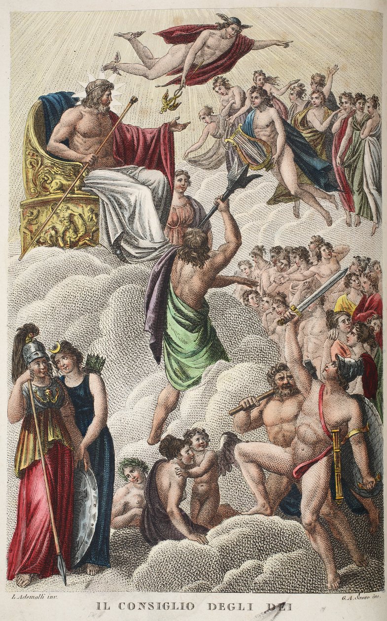 Conseil des dieux, Livre I, illustration des Métamorphoses d