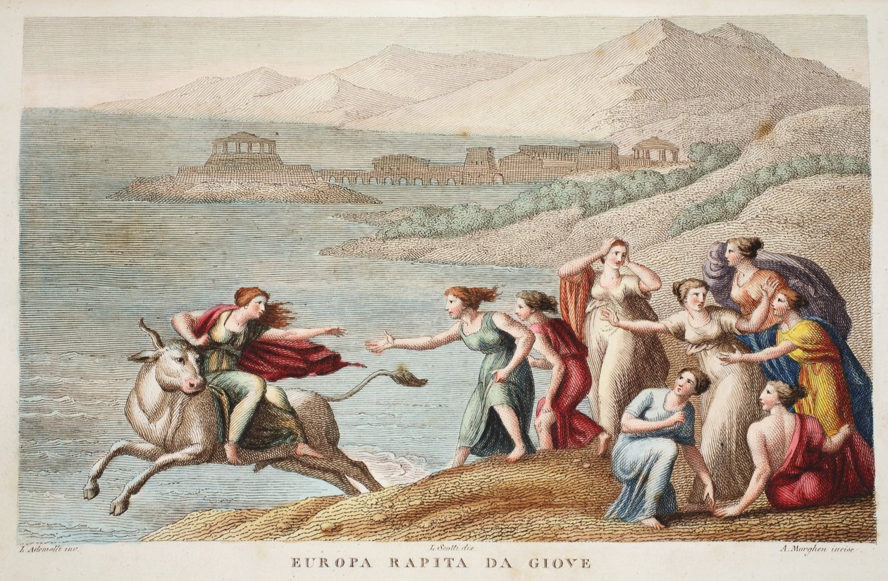 Europa ou Europa Rapita da Giove, illustration des Métamorphoses d