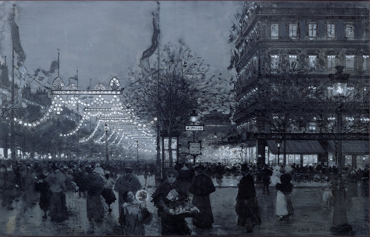 Les Grands Boulevards, Paris, décorés pour la célébration de l
