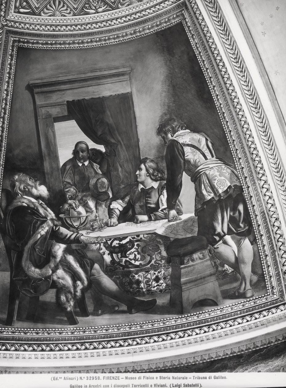 Galileo Galilei (1564-1642) à Arcetri avec ses élèves, Evangelista Torricelli (1608-47) et Vincenzo Viviani (1622-1703) de la Tribune de Galilée - Luigi Sabatelli