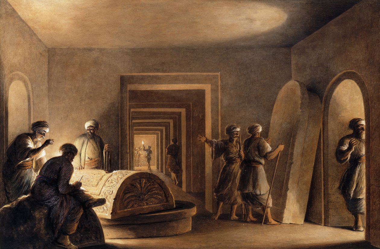 Figures dans des tombes égyptiennes - Luigi Mayer