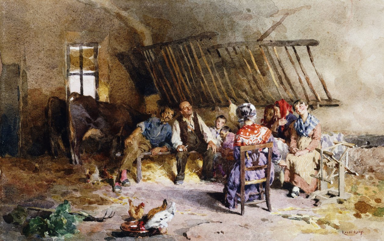 Dans une grange - Luigi Rossi