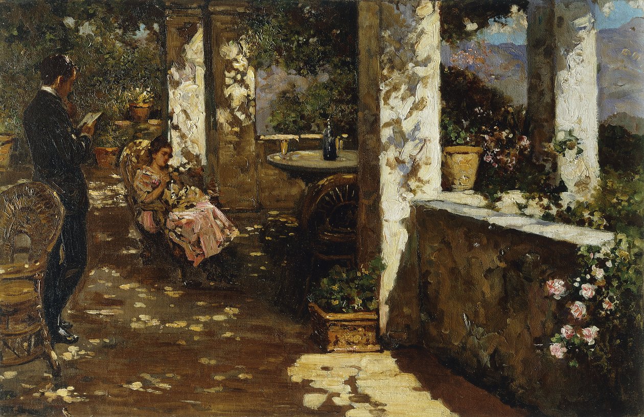 Repos sur la terrasse - Luigi Rossi