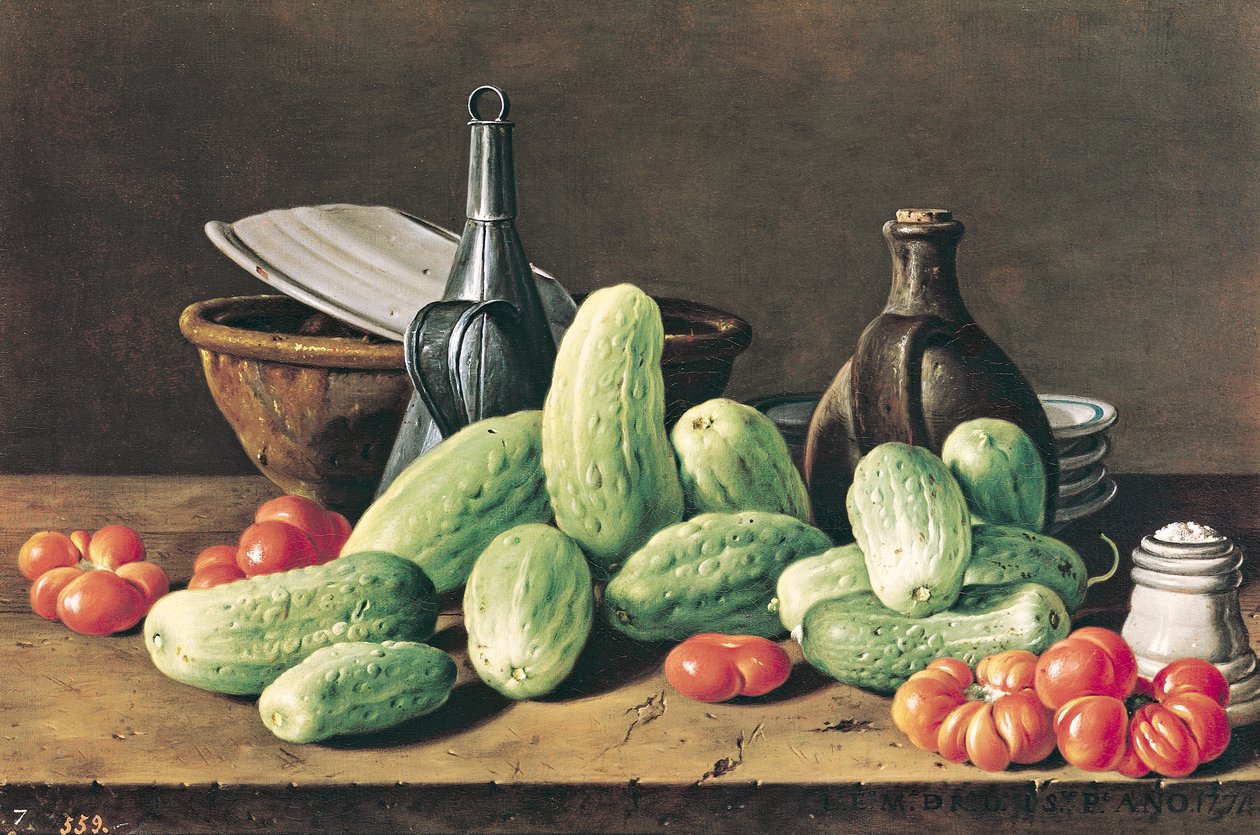 Nature morte avec concombres et tomates - Luis Egidio Melendez