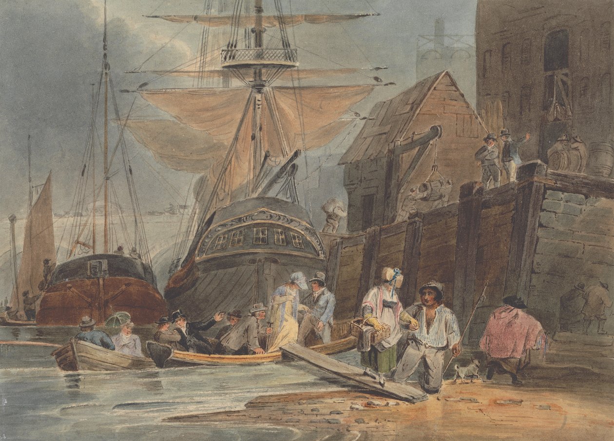 Navires au quai avec passagers débarquant - Luke Clennell