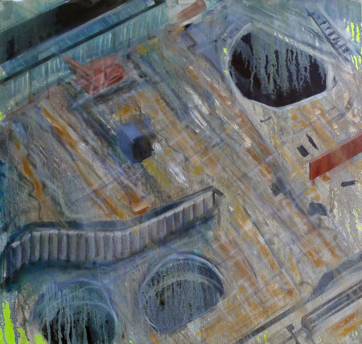 Métastructure V, 2015 (huile sur toile) - Luke M Walker