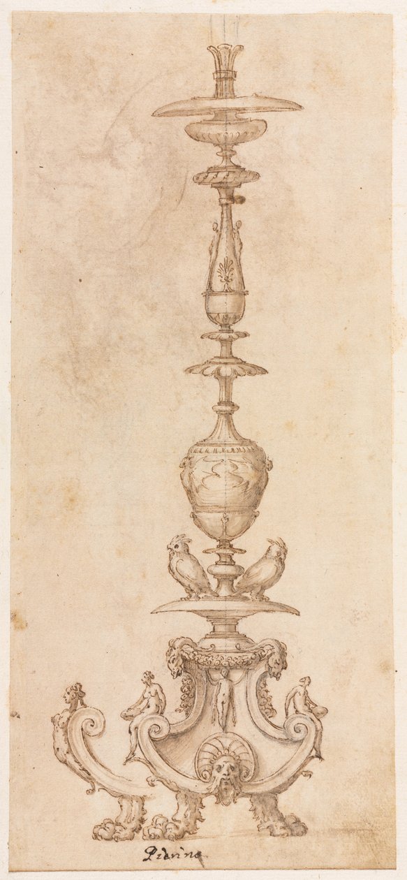 Conception pour un chandelier, milieu des années 1500 - Luzio Romano
