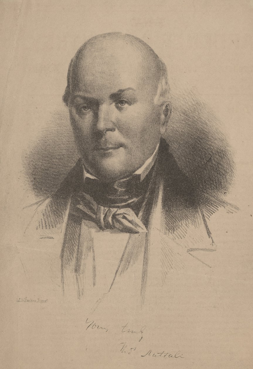 Thomas Nuttall, lithographie par L.N. Rosenthal - M. S. Parker