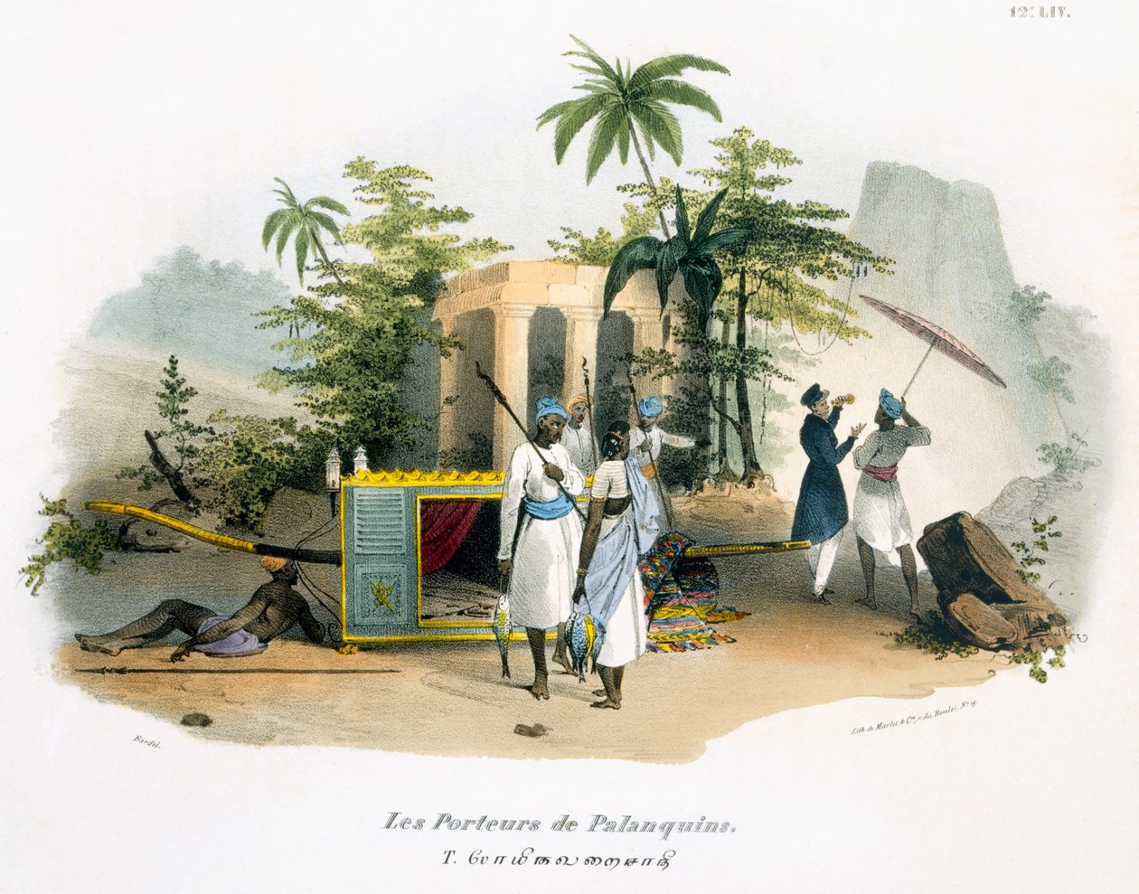 Porteurs de litière, 1827-35 - M.E. Burnouf